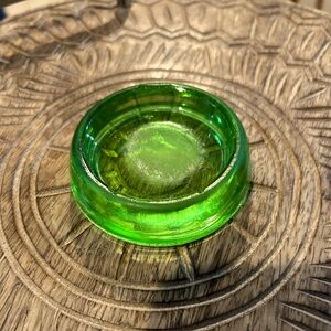 Green Uranium Glass paperweight/candle holder